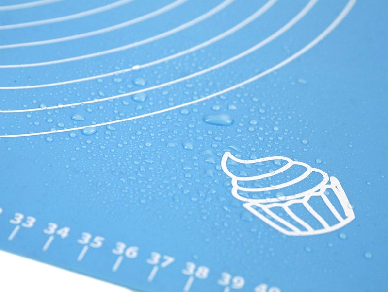 BJGXFMQ Silicone Baking Mat for Rolling Pastry Dough with Measurements, 25.6" x 17.7" BPA Free Non stick and Non Slip Blue Table Sheet Baking Supplies for Bake Pizza Cake - Image 2